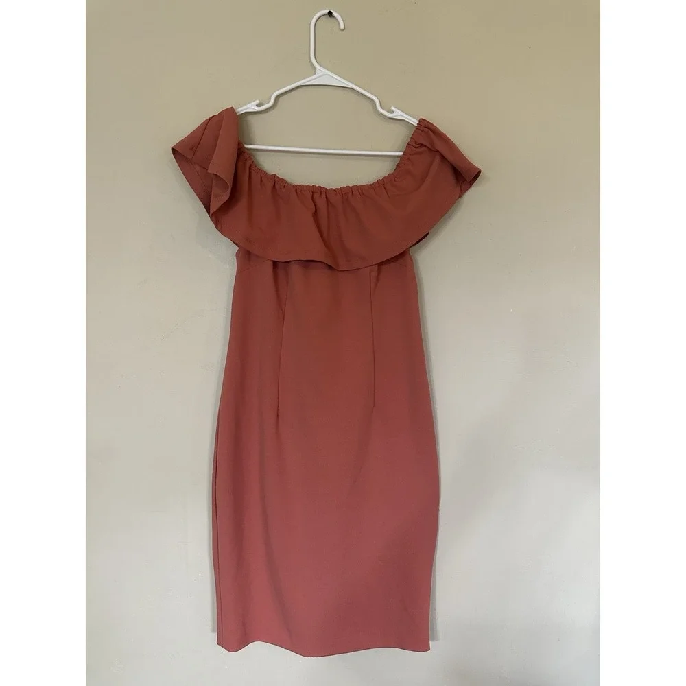 Women's 1.STATE Cedar Rose Off Shoulder Ruffle Sheath Dress Size‎ 10
